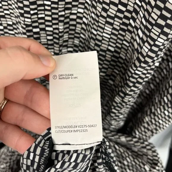 Vince Patterned Drawstring Waist Dress XS - Picture 5 of 7